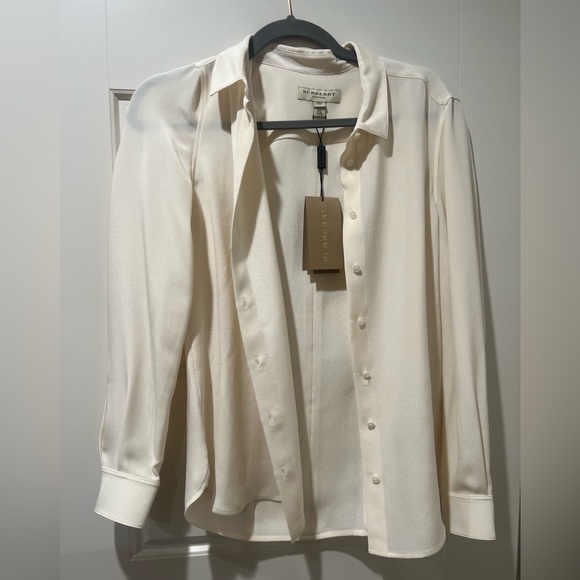Burberry Tops - Brand new with tags Burberry silk shirt size 6